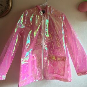 Holographic Pink Rain Jacket